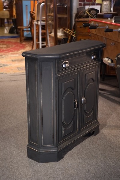 petit meuble entree en bois etroit 2 portes 